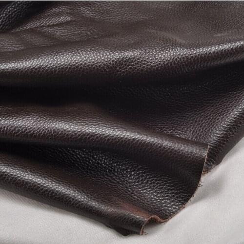 Coffee soft Genuine lichi texture cow leather whole piece