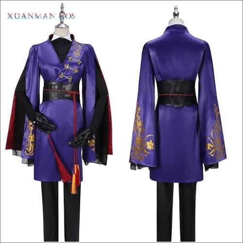 Twisted-Wonderland Snow Princess Rook Hunt Coat Pants Suit Purple Adult Clothing Halloween Cosplay Costume For Women Man Hat