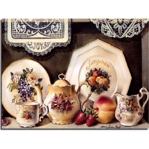 Kitchen Porcelain DIY Diamond Embroidery Needlework Square 3D Diamond Painting Fashion Home Decor Cross Stitch Painting
