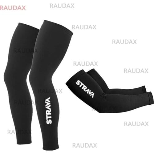STRAVA Unisex Summer Anti-UV Sun Protection Cycling Arm Sleeves Cuff Cover Breathable Bicycle Running Racing MTB Bike Leg Sleeve
