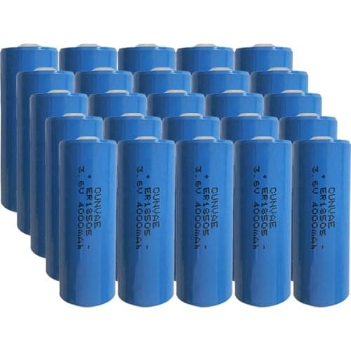 25pcs ER18505 18505 3.6V A size Lithium Battery ER18505 4000Mah Li-SOCl2 Memory Battery PLC controly battery