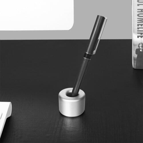 Mini Creative Aluminum Alloy Pen Holder Business Office Supplies Desktop Storage Tools