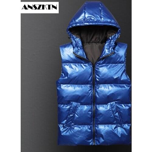 Fashion Mens vest Winter Warm Hooded Padded Coat youth Cotton jacket Thick Down Parka fashion youth warm Men Vest Winter Jacket