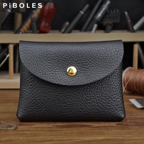 100% Embossed Genuine Leather Men Wallet Retro Small Mini Male Dollor Purse Handmade Portable Coin Pocket Card Holder Bag