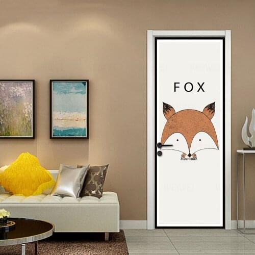 Nordic Animal Painting DIY Waterproof Mural Decoration Ins Creative 3d Door Stickers Wall Stickers Childrens Room Decor