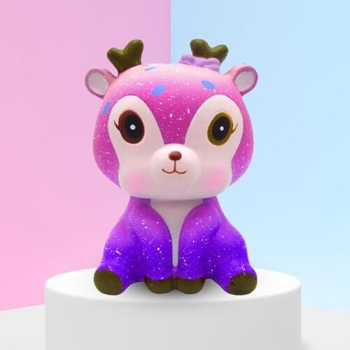 2021 New Stress Reliever Toys Push PU Slow Rebound Soft Squeeze Starry Deer Toys Stress Reliever for Kids Adults