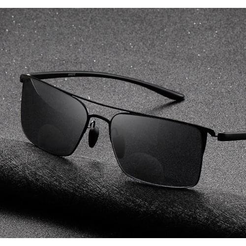 Al-mg Alloy Frame Men Women Bifocal Reading SunGlasses +1 +1.5 +2 +2.5 +3 +3.5 +4 See Near and Far