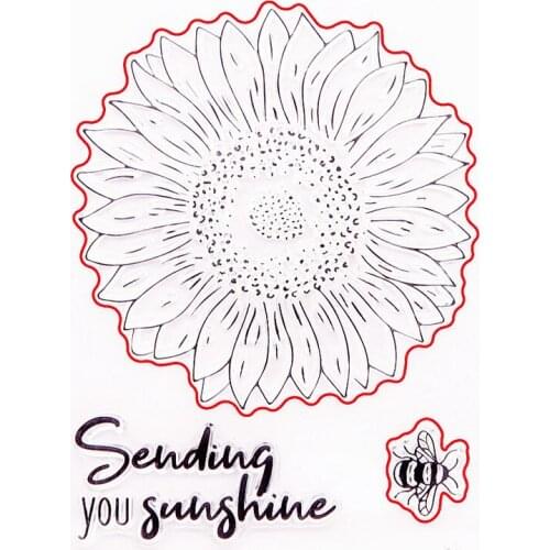 10x13.5cm Sunflower Blossom Transparent Seal Clear Stamps Cutting Dies Roller Stamps DIY Scrapbook Album / Card Production