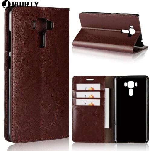 Luxury Genuine Leather Wallet Case Cover For Asus Zenfone 3 Laser ZC551KL Phone Accessory Flip Cover Protective Case