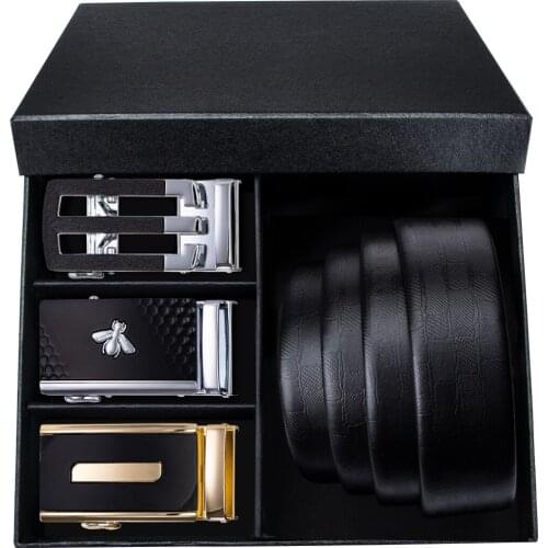 Cow Genuine Leather Luxury Male Belt For Men New Fashion Automatic Buckle Men Belt High Quality DiBanGu Brand Belt Gift Box Set