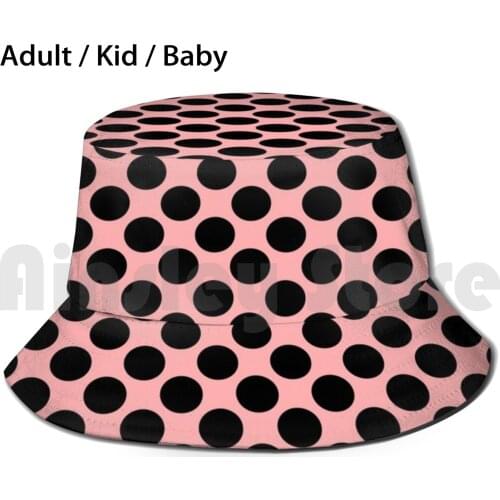 Pink Polka Sun Hat Foldable UV Protection Pink Mbjp Mbjp Black Label Polka Dots Dot Girly Trendy Fashion Hypebae Polka