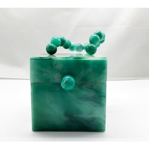 New Green Marble Acrylic Clutch Bag Womens Evening Clutch Wedding Purse Luxury Lady Mini Handbag Banquet Party Shoulder Bag