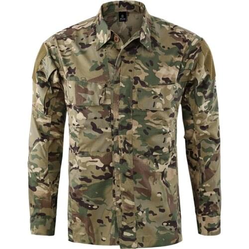 Tactical Military Camouflage Shirt Autumn Mens Outdoor Fishing Hunting Breathable Wear-resistant Shirt Hiking Cycling Wear Top