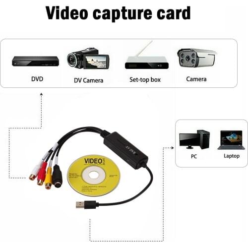 Video Tuner Card Recorder Box HD Video Grabber for Tuner Gaming Live Streaming Converter Adapter for DV/Hi8/VHS TV DVD