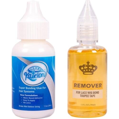 38Ml Waterproof Lace Wig Bonding Glue Hair Invisible Adhesive Glue For Lace Wig/Toupee/Hair Extension + 30Ml Remover Wax Stick