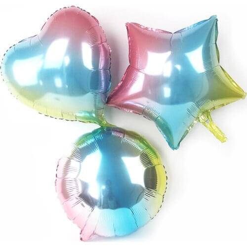 Wedding balloon 18 inch gradient balloon rainbow love five-pointed star round balloon birthday party decoration balloon