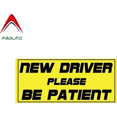 Aliauto Funny Car Sticker New Driver Please Be Patient Personality Accessoies PVC Decal for Mercedes Volkswagen,16cm*7cm