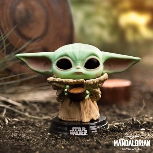 Star Wars The Mandalorian Child Baby Yoda with Cup Vinyl Bobblehead Doll Action Figure Toys