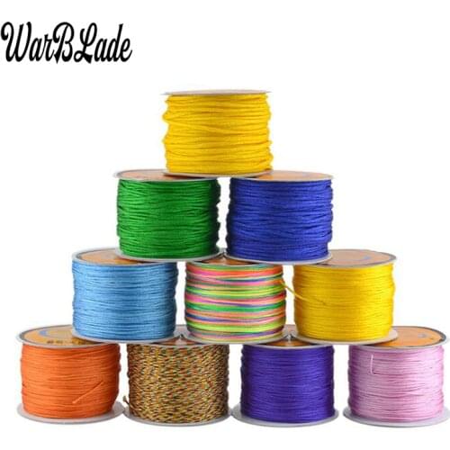 0.8mm 1mm 1.5mm 2mm Cotton Cord Nylon Thread Cord Chinese Knot Plastic String DIY Rope Bead Shamballa Bracelet Jewelry Making