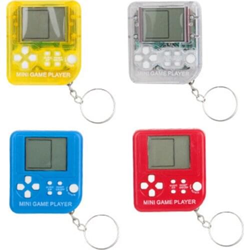 4PCS Mini Classic Games Tetriss Child Pocket Game Consoles Electronic Pets Games Machine Tetriss Brick Gaming Keychain Everybody