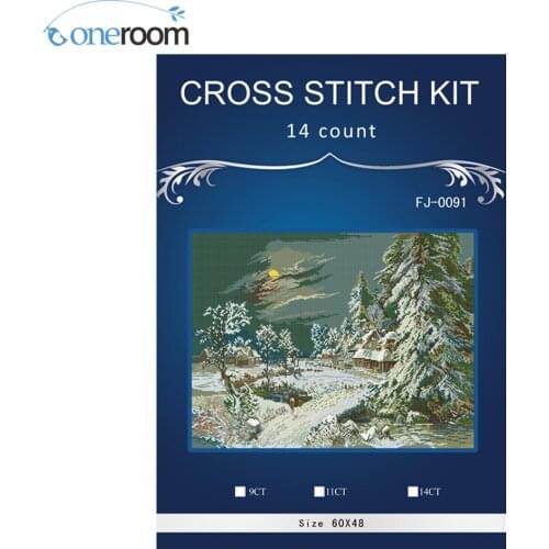 4CT white aida pack free delivery Top Quality Counted cross stitch kit Similar DIM dmc Snow on Moonlight FJ-009