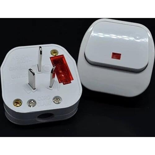 5PCS AU Switch 250V 10A AC Power Plug With Switch Male Electrical Socket Connect Cord Adapte