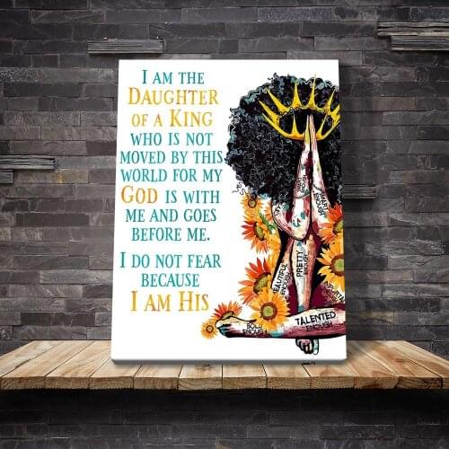 Black Queen Inspirational Quote Wall Art Print Canvas Painting Posters and Prints Wall Pictures Framed Home Decor