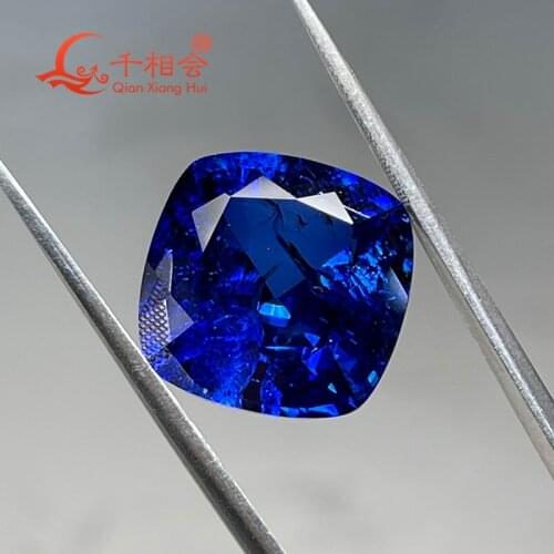 Cushon shape thailand cut blue color artifical sapphire 34# including minor cracks and inclusions corundum loose gem stone
