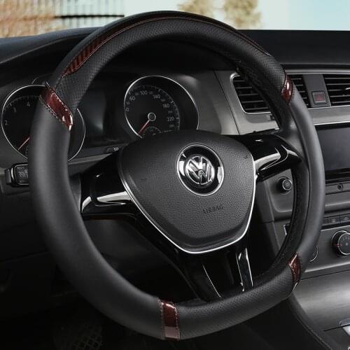Car Steering Wheel Cover For Volkswagen VW Jetta / Tiguan / Caddy IV 2015 2016 2017 2018 2019 2020 2021 D Shape Steering Wheel