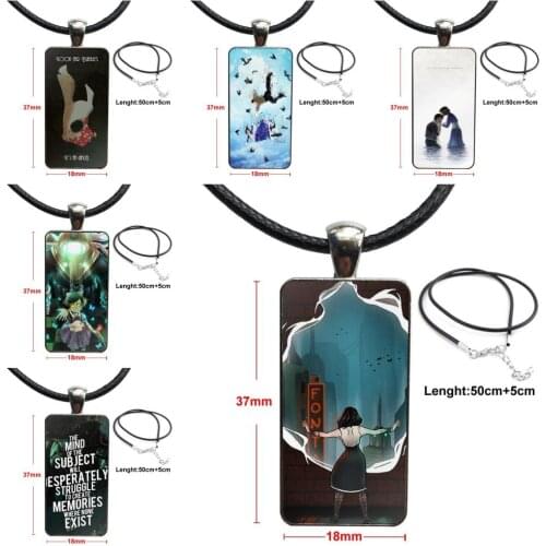 For Women Gifts Boy Bioshock Infinite Booker Dewitt Design Fashion Vintage Glass Women Rectangle Necklace Pendants