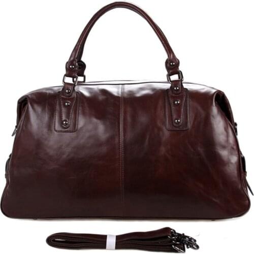 High Class Genuine Leather Travel bag Men duffel bag Leather luggage bag Carry On Handbag Large Tote Shoulder Bag Weekend big