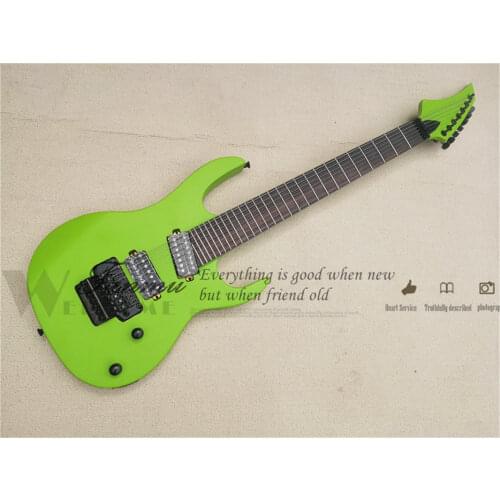 Free shipping custom 7 string guitar,flamed maple veneer, ASH wood, neck through body ,maple neck,shell binding,lock button