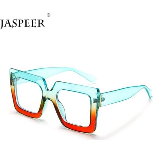 JASPEER Square Computer Glasses Anti Blue Ray Glasses Blue Light Blocking Eyeglasses Optical Gaming Filter Eyewear