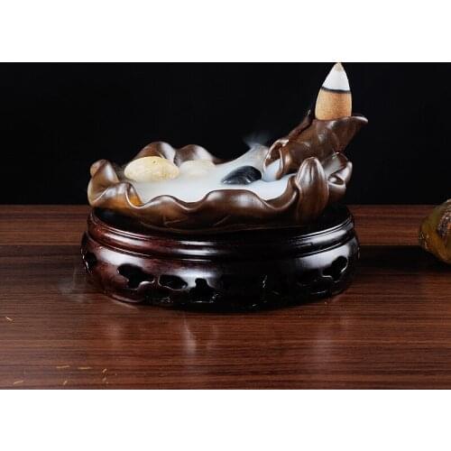 Lotus Leaf back tobacco incense incense burner Tower incense cone incense burner a load back the waves base