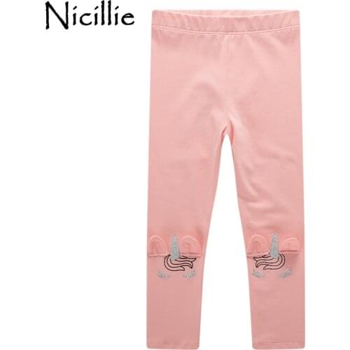 Girls Skinny Autumn Winter Trousers Kids pencil Leggings Girls Unicorn Cotton Long Trousers Children Print cat Pattern Pants