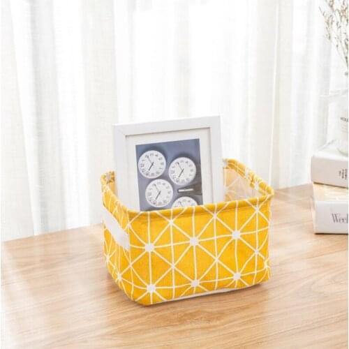 Linen Desktop Storage Box Waterproof Toy Sundries Storage Basket Cosmetic Underwear Storage Organizer Office Stationery