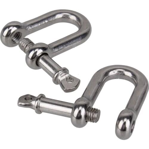 M5 D Type Shackle Short Paragraph Rigging 304 Stainless Steel Shackle Hooks boat rigging hardware