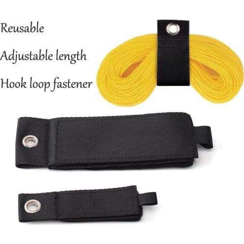 Black Reusable nylon Cable Ties Hook and Loop Cable Tie with hole Cables organizer Hook loop sticky straps binding belt