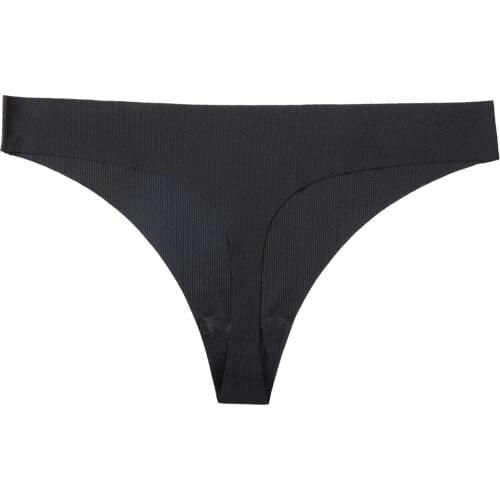 Women ruffles Underwear Invisible Seamless T Panties G-String Female Sexy Thongs Intimates Lingerie Ladies Briefs 1pcs dzk30