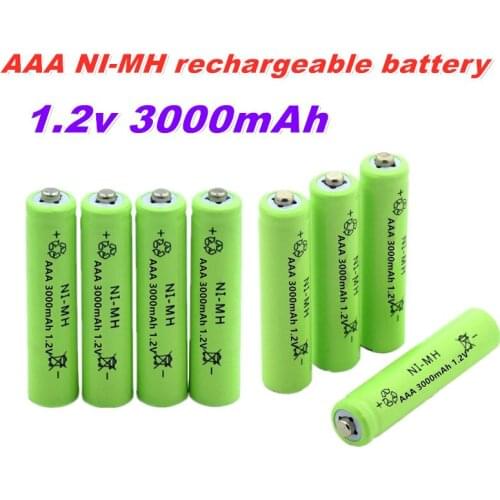 100% New 1.2v NIMH AAA Battery 3000mah Rechargeable Battery ni-mh batteries AAA battery rechargeable for Remote Control Toy