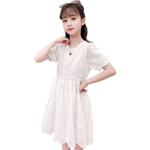Girl Dress Lace Floral Kids Party Dresses For Girls Summer Dress Kids Casual Childrens Clothing 6 8 10 12 14