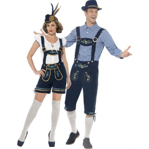 Party Bavarian Oktoberfest Costume Men German Beer Wench Costumes Women Fantasia Beer Waiter Cosplay Outfit for Couple