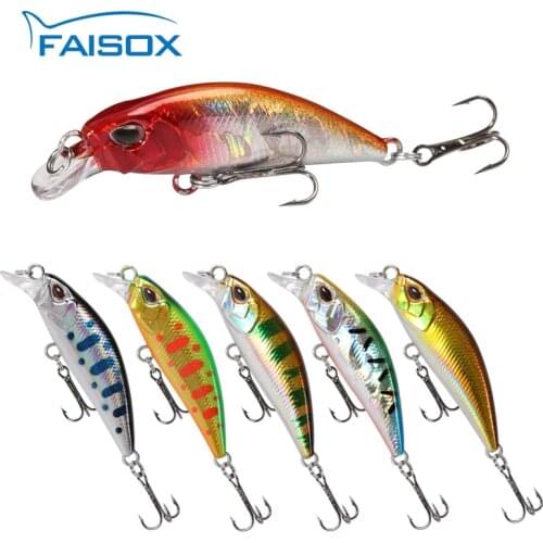 FAISOX Fishing Lures River Minnow 48mm/4g Fishing Lure Artificial Minnow Hard Bait Wobbler