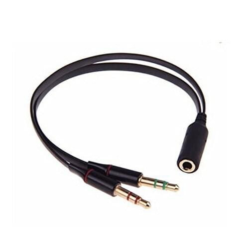 Headphone Splitter For Computer 3.5mm Female to 2 Dual 3.5mm Male Headphone Mic Audio Y Splitter Cable Smartphone Headset to PC