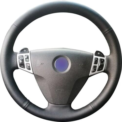 Hand-stitched Black Artificial Leather Car Steering Wheel Cover for Saab 9-3 2003 2004 2005 2006 2007 2008 2009 2010 2011