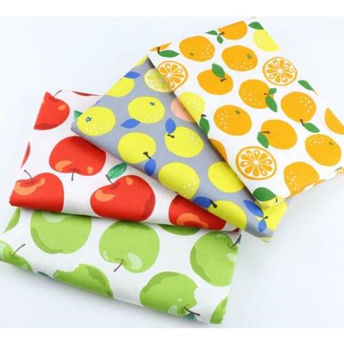 Cartoon Fruit Series Printed Cotton Twill Fabric By Meters High Quality Pure Cotton Twill Fabric for DIY Sewing Patchwork Cloth