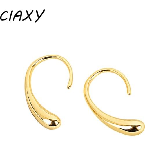 CIAXY 925 Sterling Silver Geometry Drop Earrings for Women Fashion Pierced Ear Hooks Earring Simple Jewelry aretes de mujer