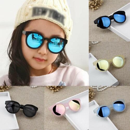 2019 Kids Sunglasses UV400 Reflective Mirror Children Colorful Sunglasses Boy Girl Goggles Summer Outdoor Beach Eyewear