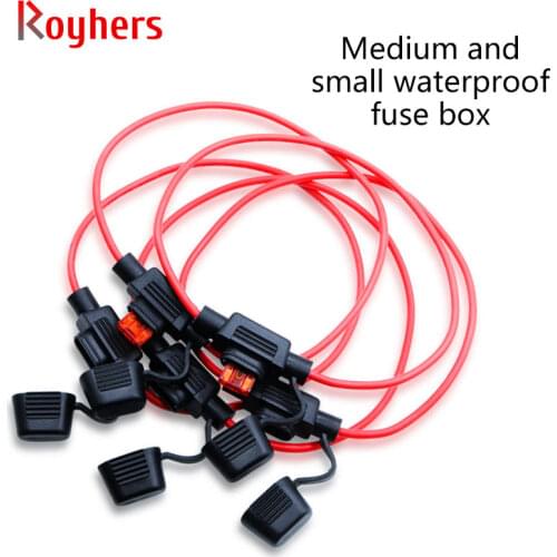 Medium And Small Waterproof Fuse Box, Fuse Socket, Car, Car Modification, High-Quality Fuse With Cable 1Pcs
