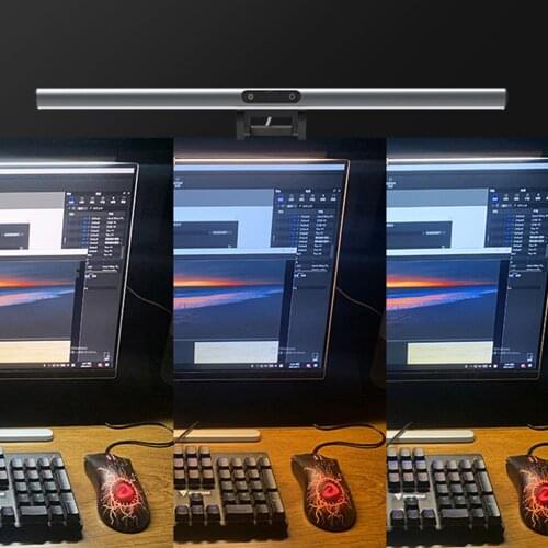 Computer Monitor Light Bar, E-Reading USB Powered Monitor Clamp Lamp, Dimmable, Eye Protect Clip On Monitor Lamps, Black